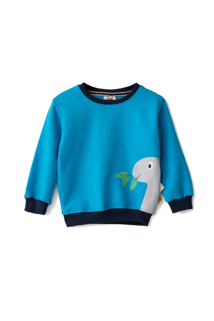 ZR Kid's Dino Face Printed Fleece Sweatshirt