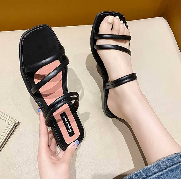 Fashion Women's Low Heels Rubber Chappal Women's Shoes Sunshine China Black EUR 36 