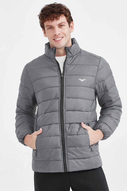 Eternity Men's Logo Embroidered Slim Fit Puffer Jacket Men's Jacket Eternity (Sale Basis) Grey S 