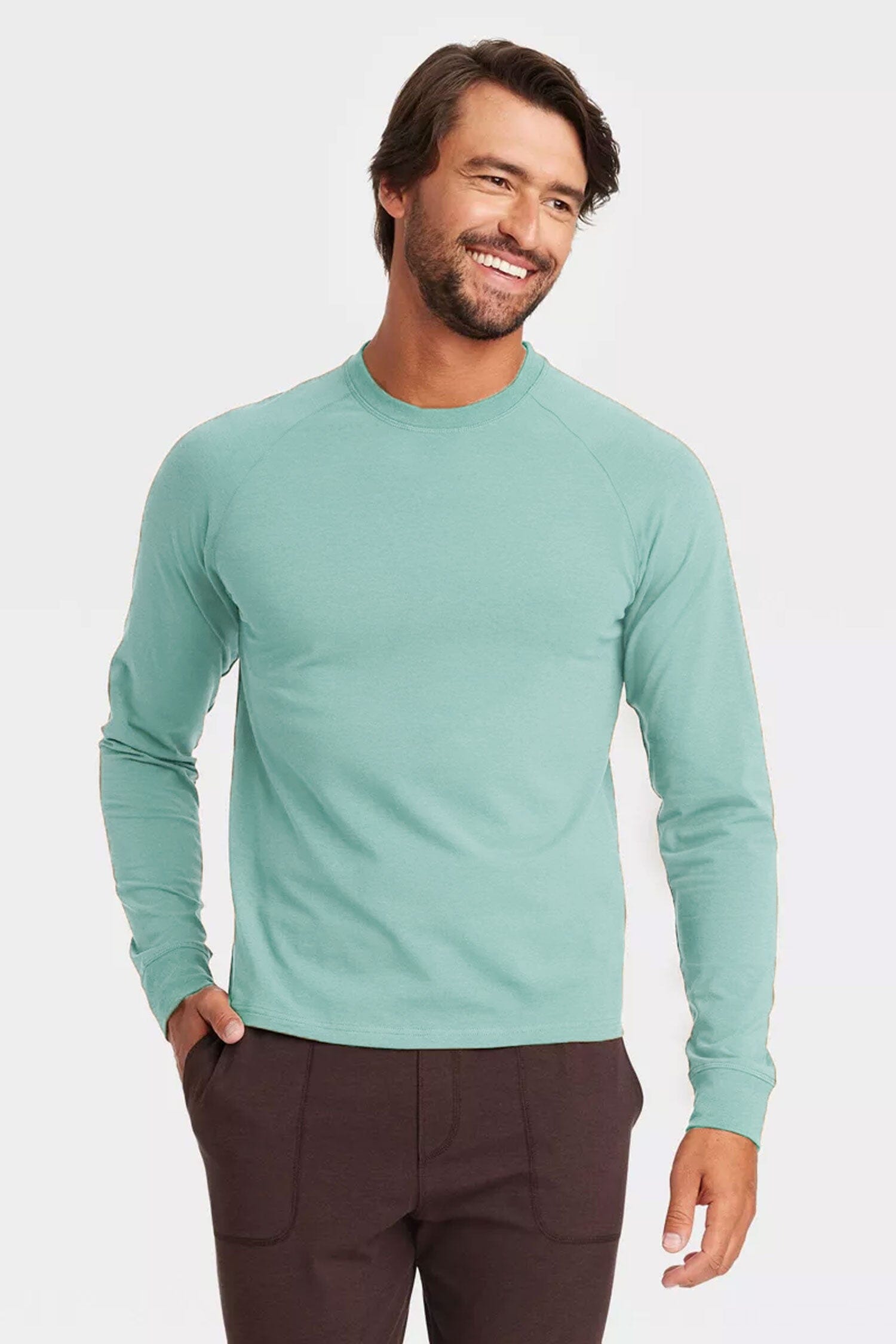 Polo Republica Men's Raglan Long Sleeve Tee Shirt Men's Tee Shirt Polo Republica Light Turquoise S 