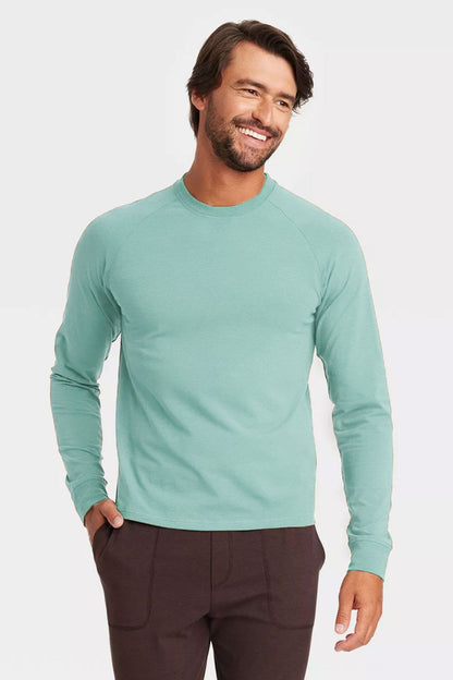 Polo Republica Men's Raglan Long Sleeve Tee Shirt Men's Tee Shirt Polo Republica Light Turquoise S 