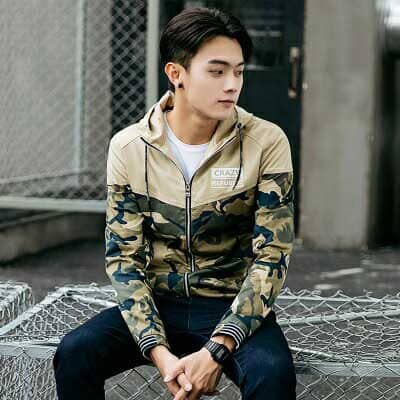 Crazy Republic Men's Camo Style Long Sleeve Hooded Zipper Jacket Men's Jacket First Choice Camo Skin S 