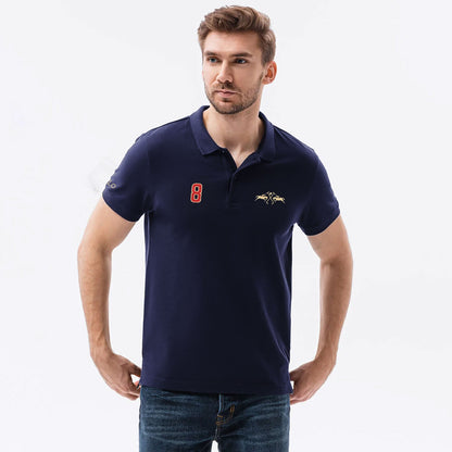 Polo Republica Men's Double Horse & 8 Embroidered Short Sleeve Polo Shirt