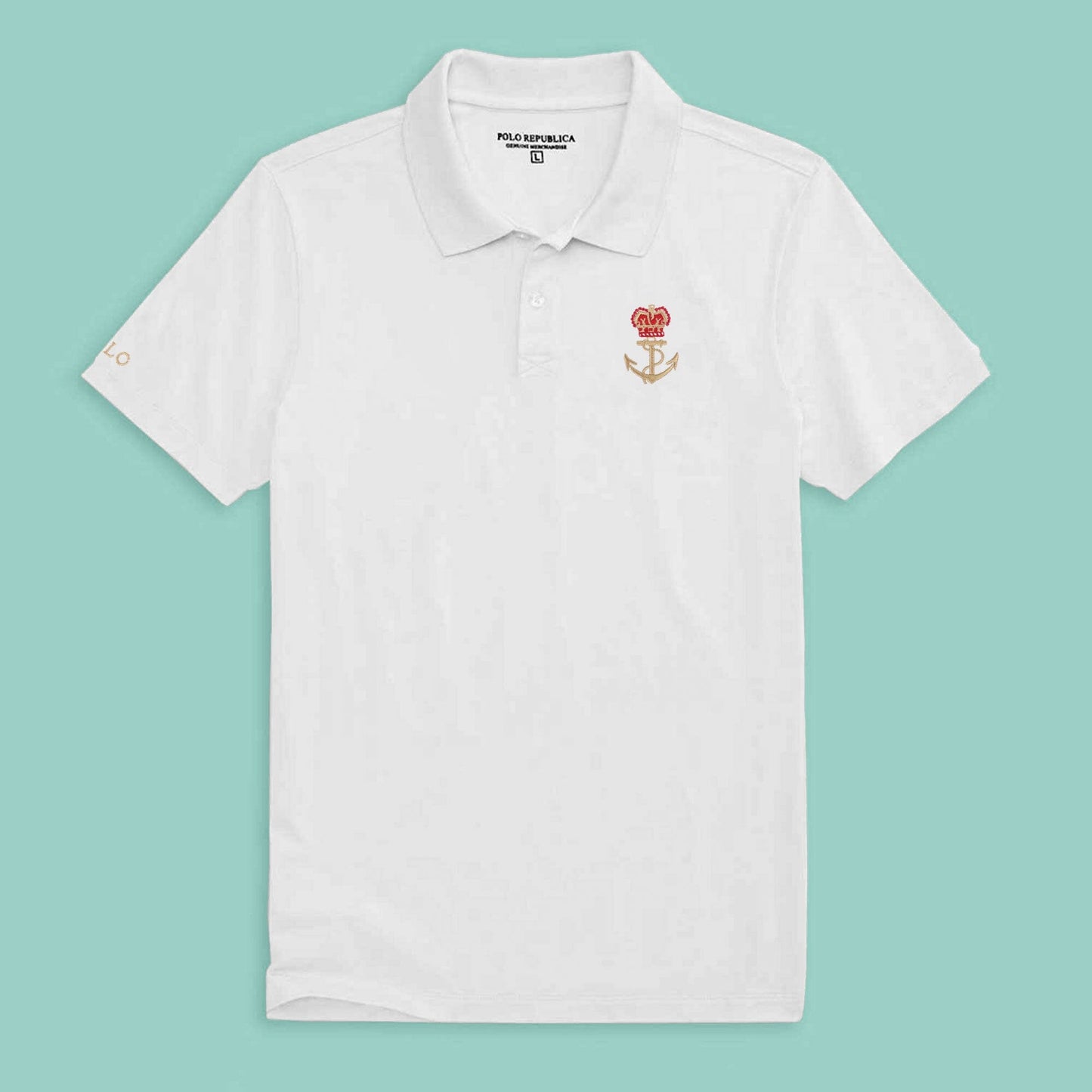 Polo Republica Men's Crown & Anchor Embroidered Short Sleeve Polo Shirt Men's Polo Shirt Polo Republica 