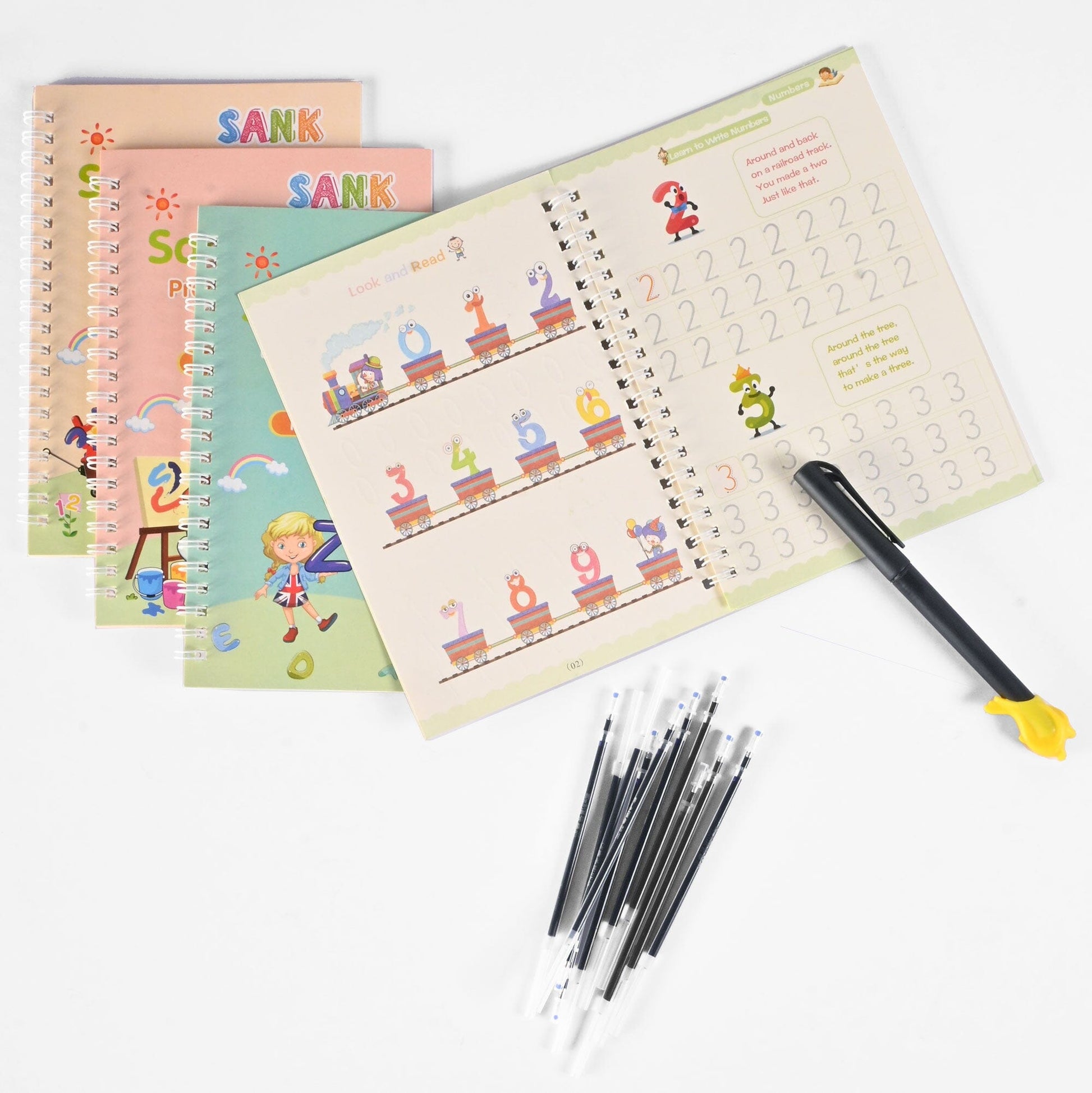 Sank Magic Practice Copybook For Preschools Drawing - Pack of 4 Book SDQ 