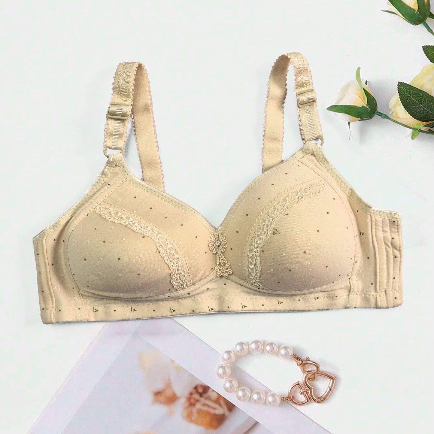 Women's Printed Design Push Up Foam Padded Bra Women's Lingerie RAM Skin D1 30