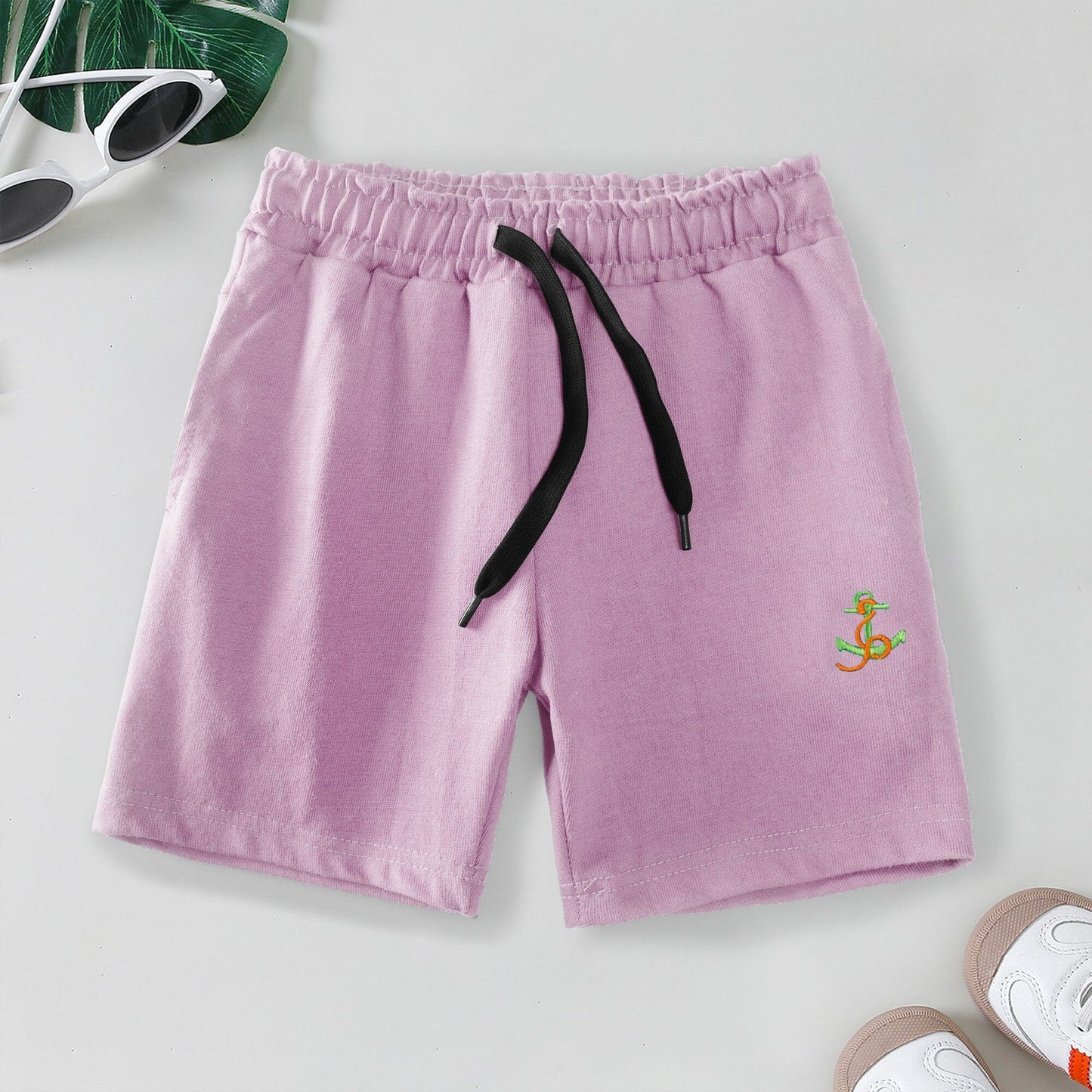 Max 21 Boy's Anchor Embroidered Shorts Boy's Shorts SZK Lilac 3-4 Years 