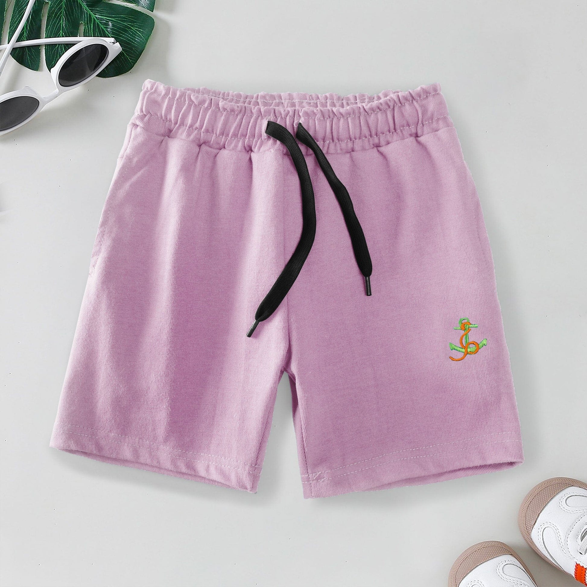 Max 21 Boy's Anchor Embroidered Shorts Boy's Shorts SZK Lilac 3-4 Years 