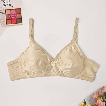 Myssivy Women's Light Padded Stretched Bra Women's Lingerie RAM Cream 30 