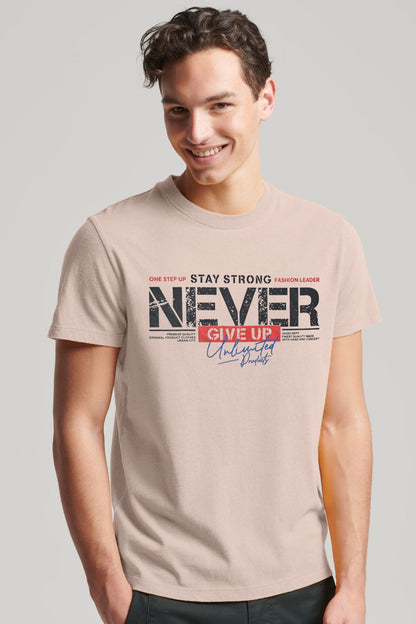 Kelbrg Men's CEO Never Give UP Printed Short Sleeve Tee Shirt Men's Tee Shirt First Choice 