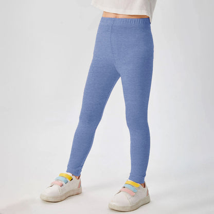 Hopio Kid's Solid Design Leggings Kid's Trousers MHJ Powder Blue 2-3 Years 