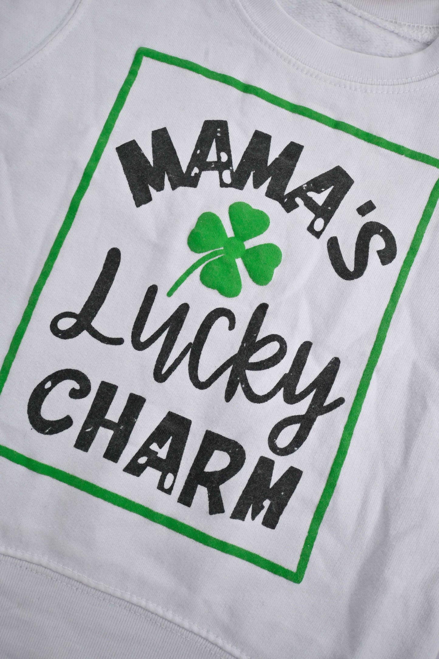 Tiny Teen Kid's Mama's Lucky Charm Printed Fleece Minor Fault Sweat Shirt