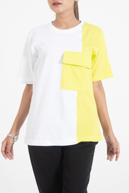 East West Women's Contrast Panel Short Sleeve Tee Shirt Women's Tee Shirt East West 