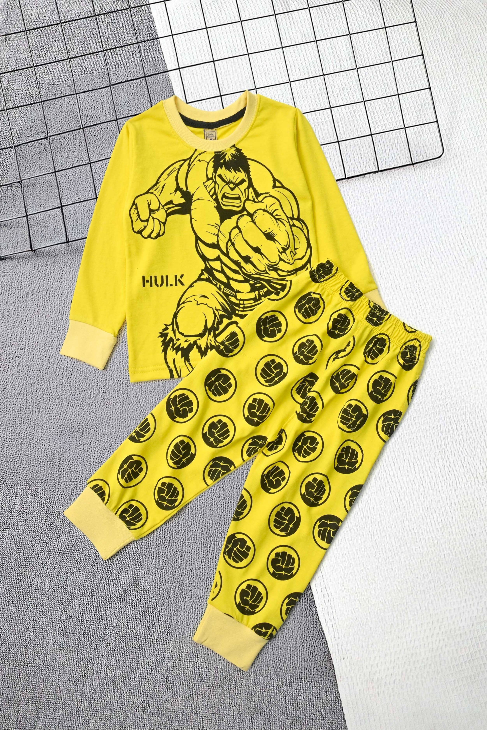 Junior Republic Kid's Hulk Printed Twin Set Kid's Twin Set Junior Republic (Sale Basis) Yellow (14)1-2 Years 