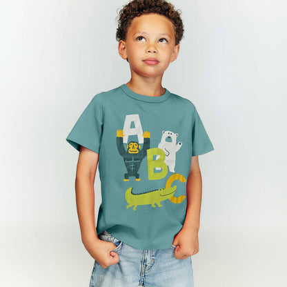 Le Printemps Kid's ABC Printed Tee Shirt Kid's Tee Shirt Athar Traders Turquoise 12-18 Months 