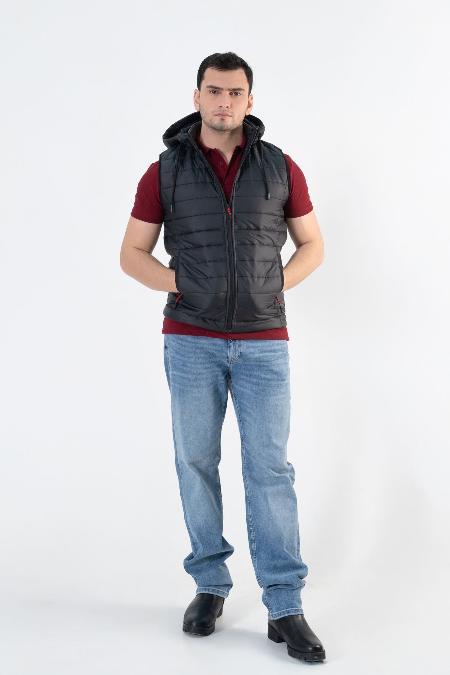 Men's Premium Detachable Hood Puffer Gilet