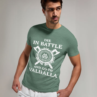 Kelbrg Men's Die In Battle Printed Classic Tee Shirt Men's Tee Shirt First Choice Teal S 