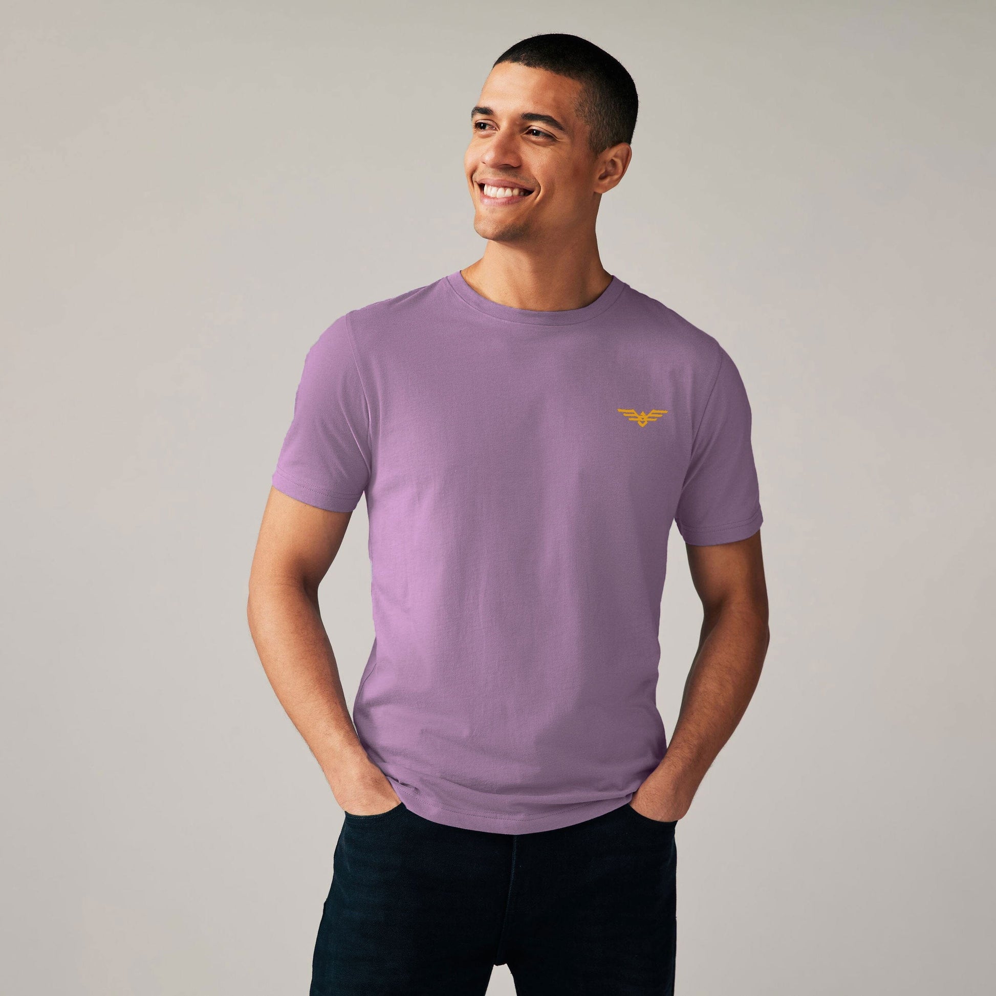 Eternity Men's Logo Embroidered Crew Neck Classic Tee Shirt Men's Tee Shirt ETY Purple S 