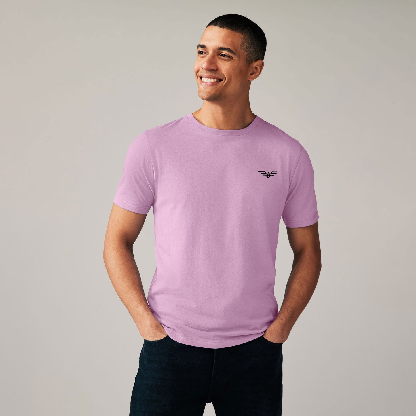 Eternity Men's Logo Embroidered Crew Neck Classic Tee Shirt Men's Tee Shirt ETY Lilac S 