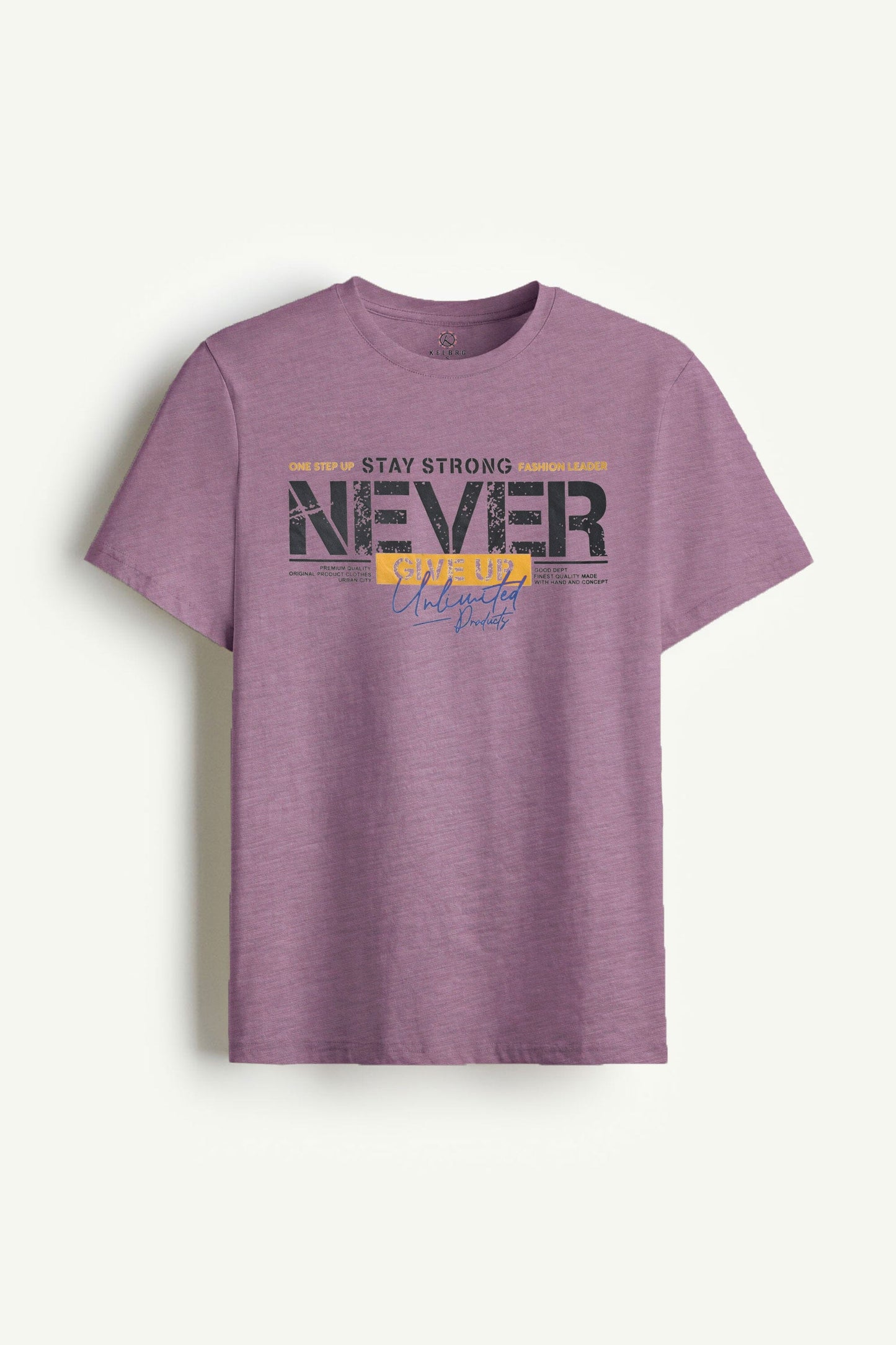 Kelbrg Men's CEO Never Give UP Printed Short Sleeve Tee Shirt Men's Tee Shirt First Choice 