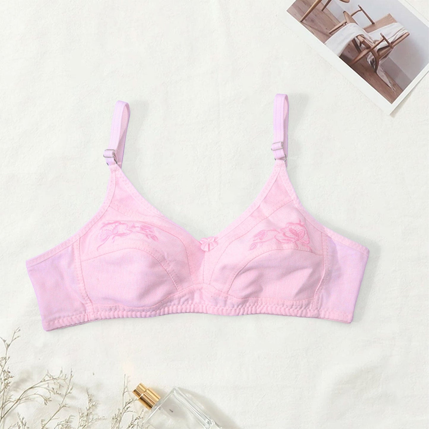 Meidian Women's Embroidered Padded Bra Women's Lingerie CPKM Pink 30 