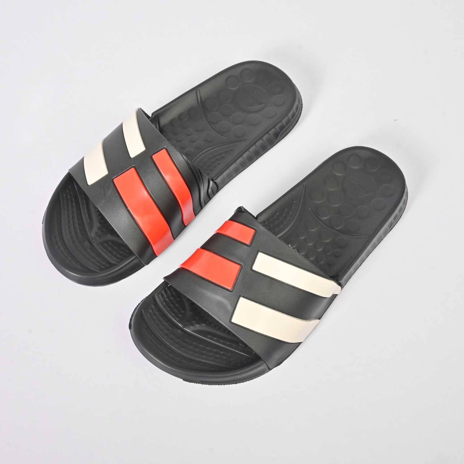 Aerofit Men's Contrast Strips Comfort Slides Men's Shoes SNAN Traders Black & Red EUR 39 