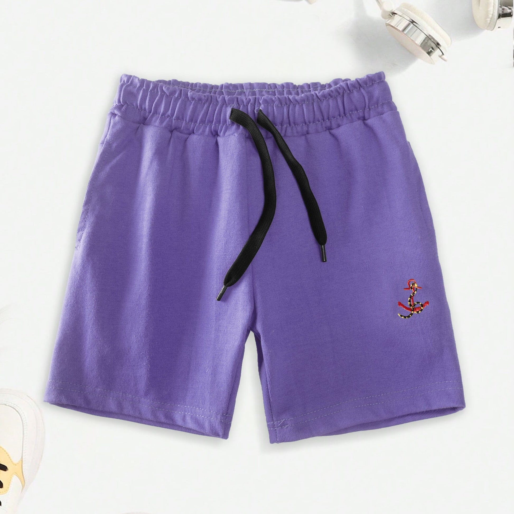 Max 21 Boy's Leduc Anchor Embroidered Shorts Boy's Shorts SZK Purple 3-4 Years 