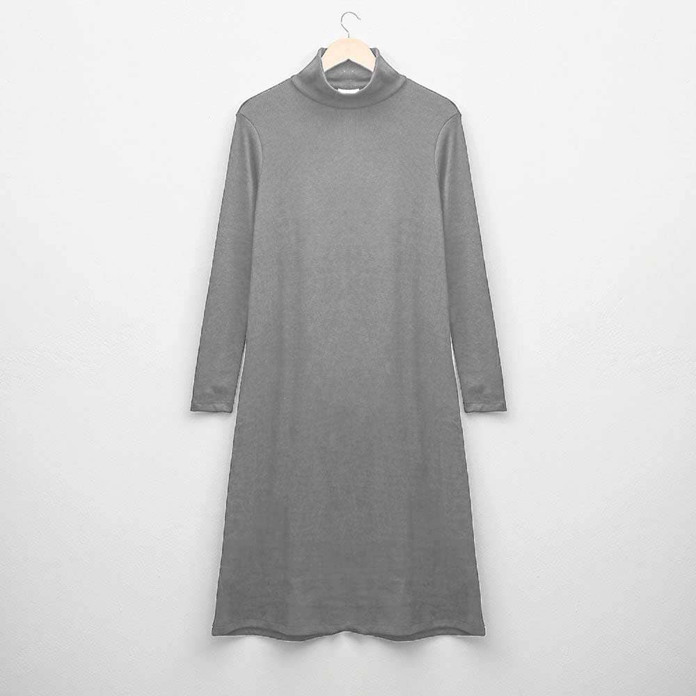 East West Women's High Neck Long Maxi Dress Women's Dress East West Stealth Grey XS 