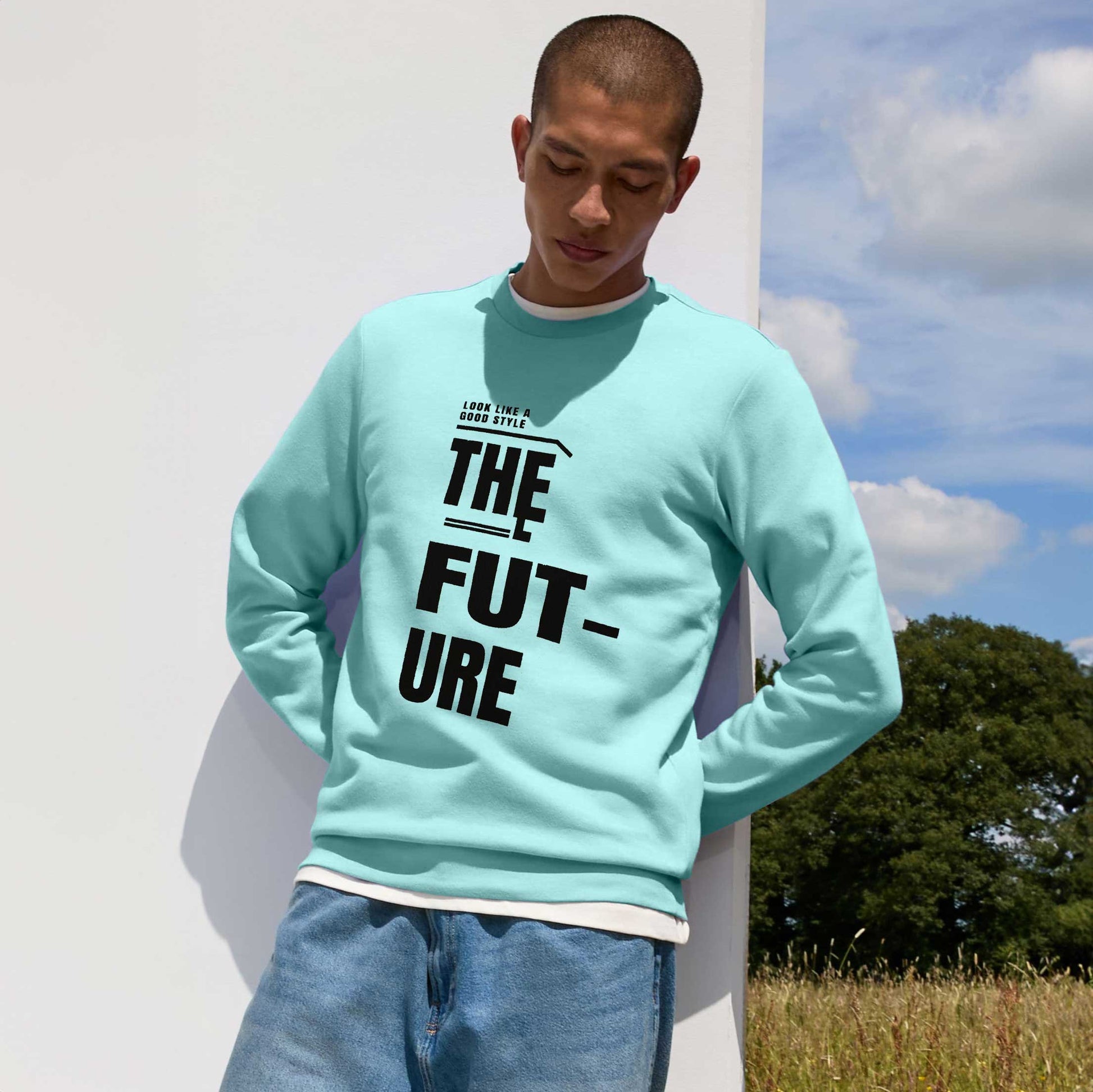 L.A.T Men's The Future Printed Fleece Minor Fault Sweat Shirt