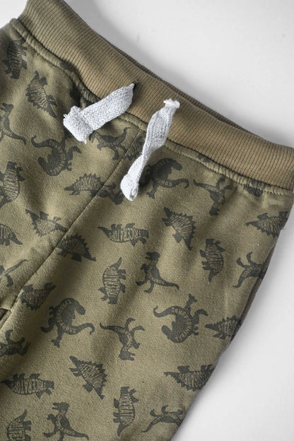 Kiki & Koko Kid's Dinosaur Printed Fleece Jogger Pants Kid's Trousers Minhas Garments 