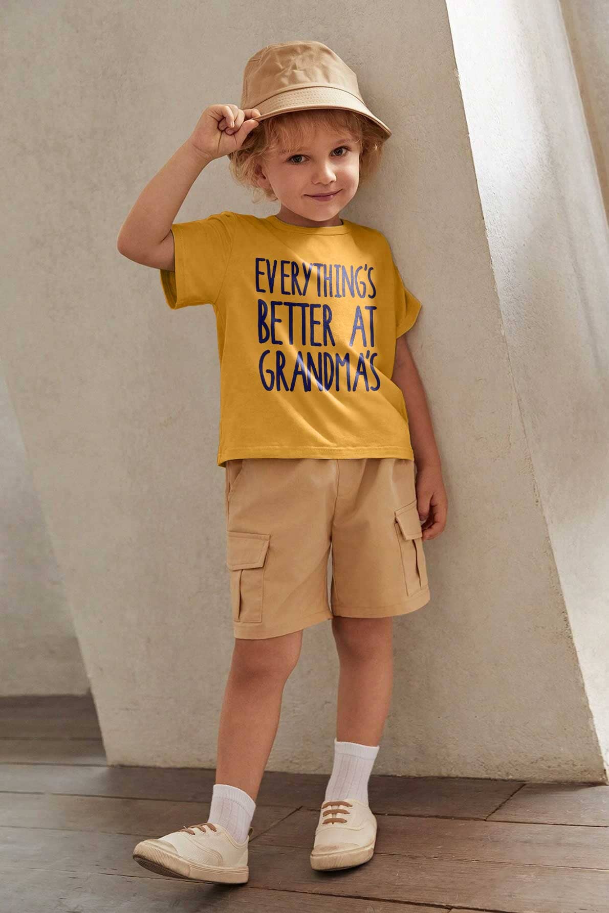 Le Printemps Kid's Everything's Better At Grandma's Printed Tee Shirt Kid's Tee Shirt Athar Traders 