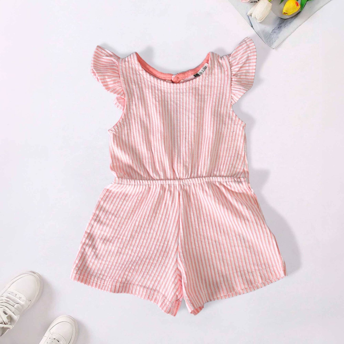 VC Girl's Dresden Striped Design Premium Romper