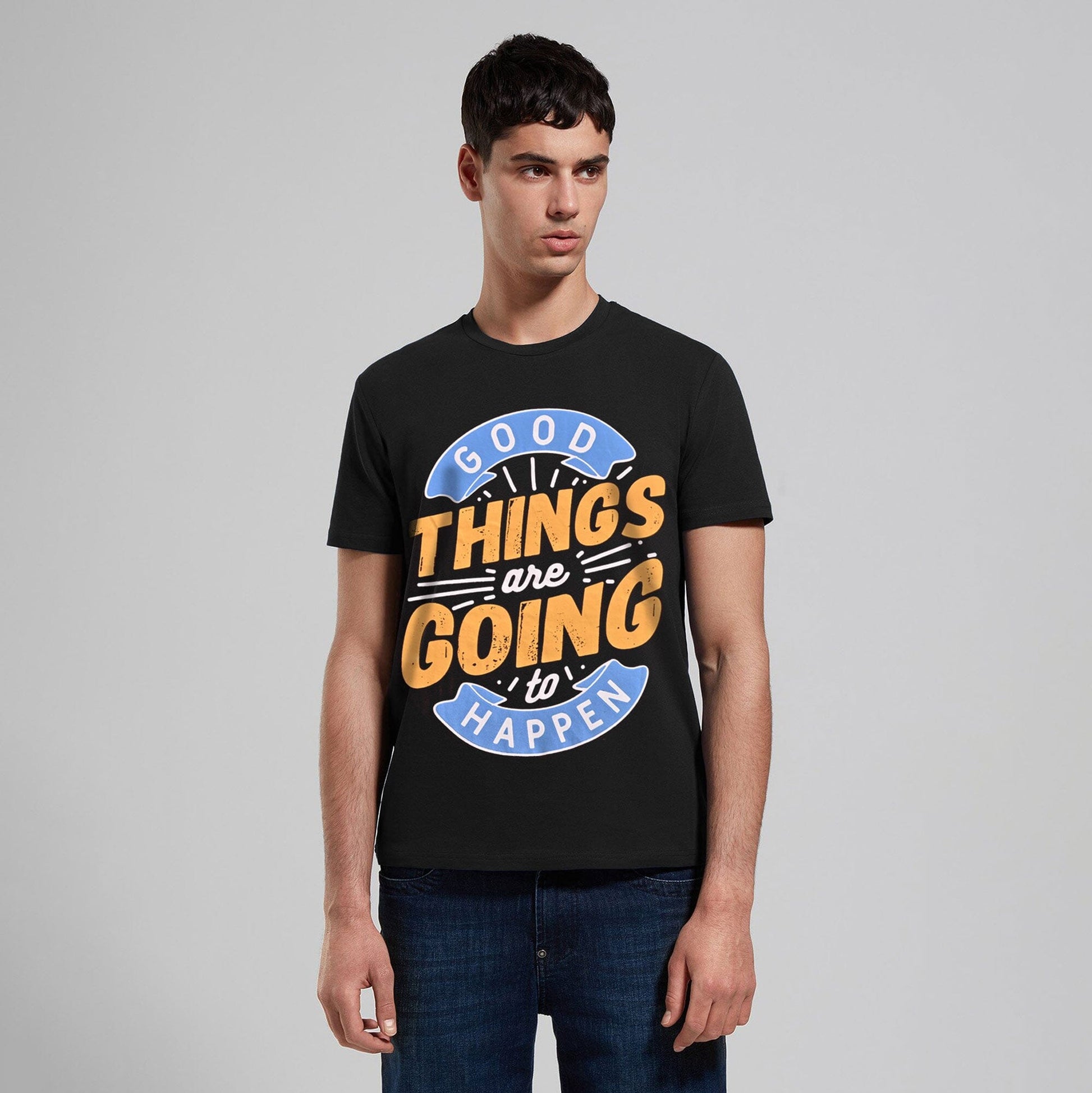 Kelbrg Men's CEO Good Things Are Going To Happen Printed Tee Shirt Men's Tee Shirt First Choice Black S 