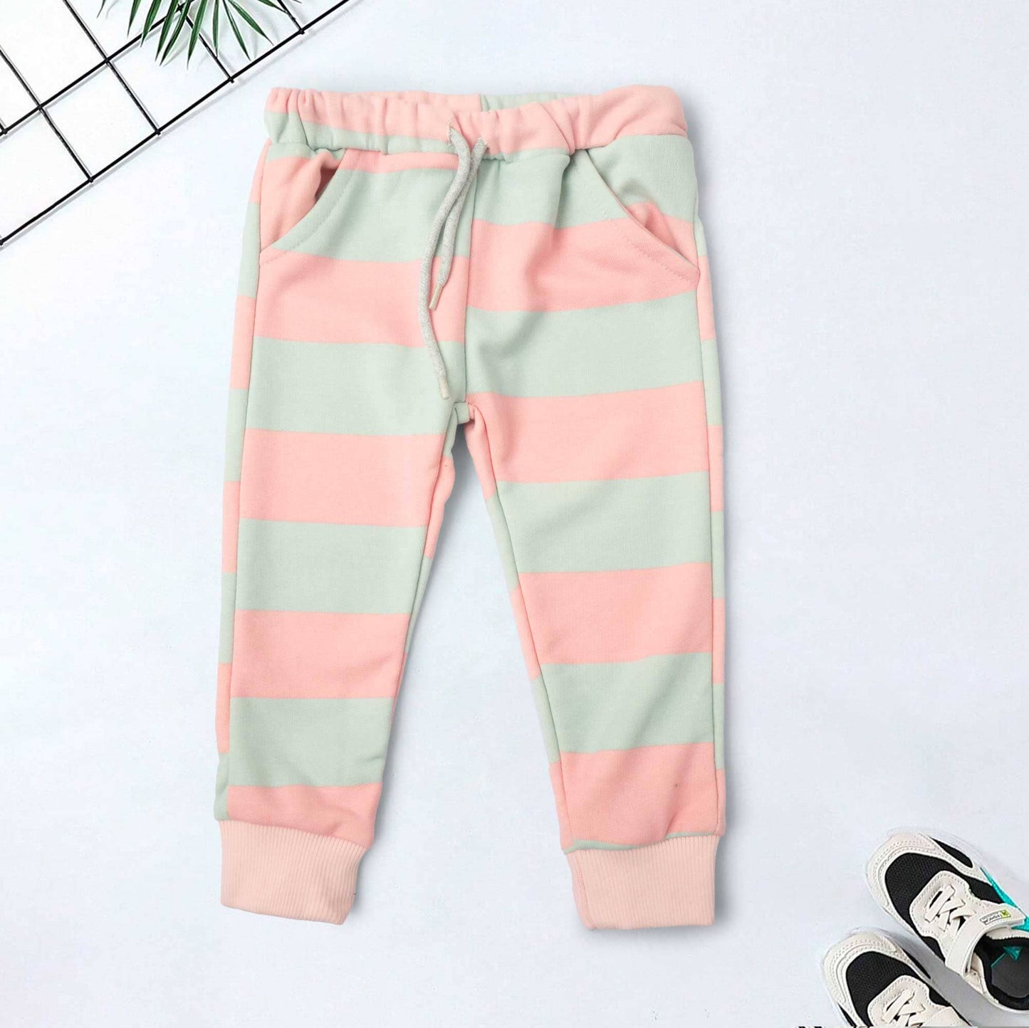 Lefties Kid's Stripes Style Minor Fault Jogger Pants Kid's Trousers SNR Pink 9-12 Months 