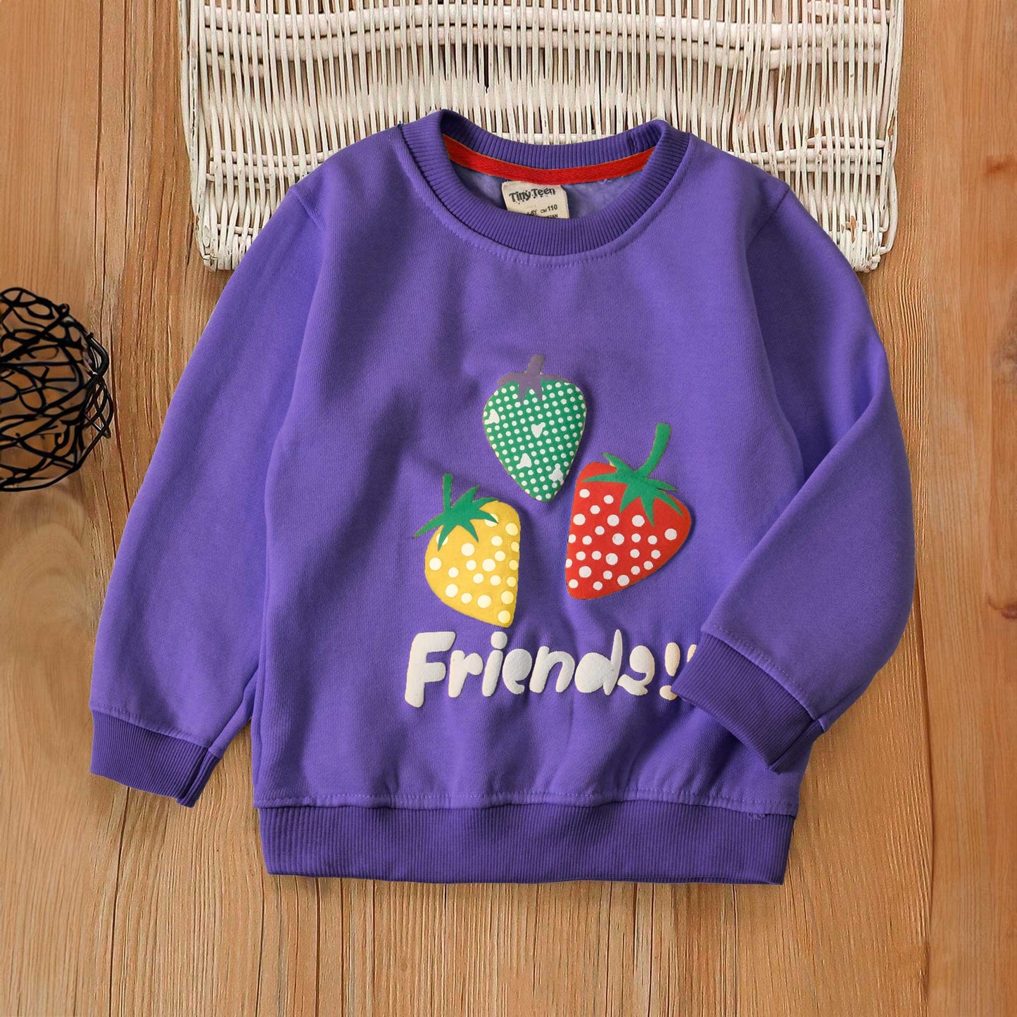 Tiny Teen Kid's Friends Printed Fleece Minor Fault Sweat Shirt kid's sweat shirt SNR Purple 6-9 Months 