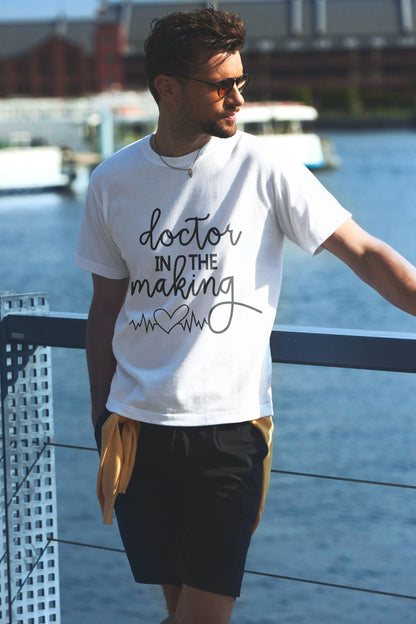 LE Men's Doctor In The Making Printed Short Sleeve Tee Shirt Men's Tee Shirt Image 