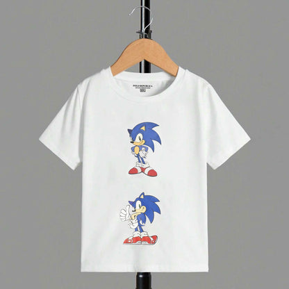 Polo Republica Boy's Superhero Sonic Printed Tee Shirt Boy's Tee Shirt Polo Republica White 1-2 Years 