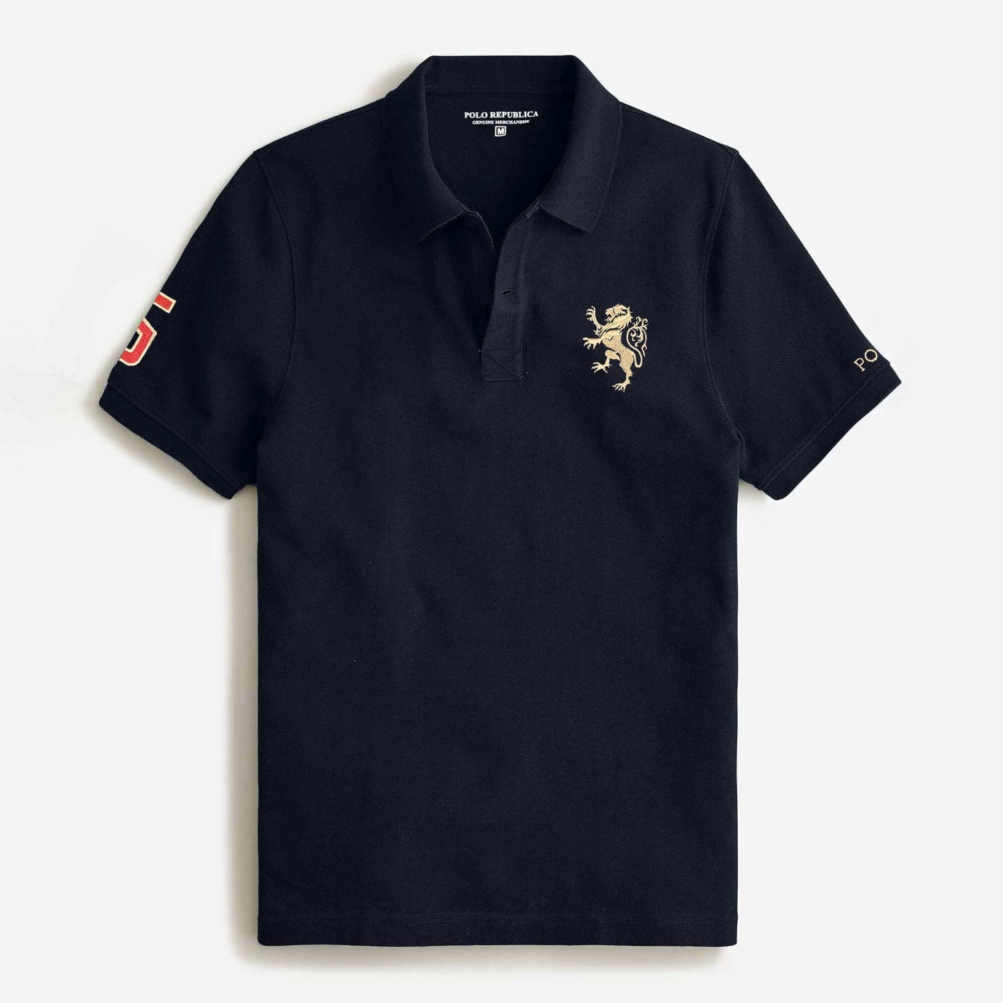 Polo Republica Men's Lion 5 & Polo Embroidered Short Sleeve Polo Shirt Men's Polo Shirt Polo Republica 