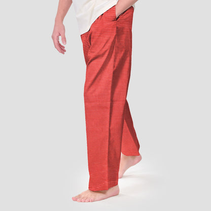 Max 21 Men's Coventry Check Loungewear Cotton Trousers Men's Trousers SZK Red S 