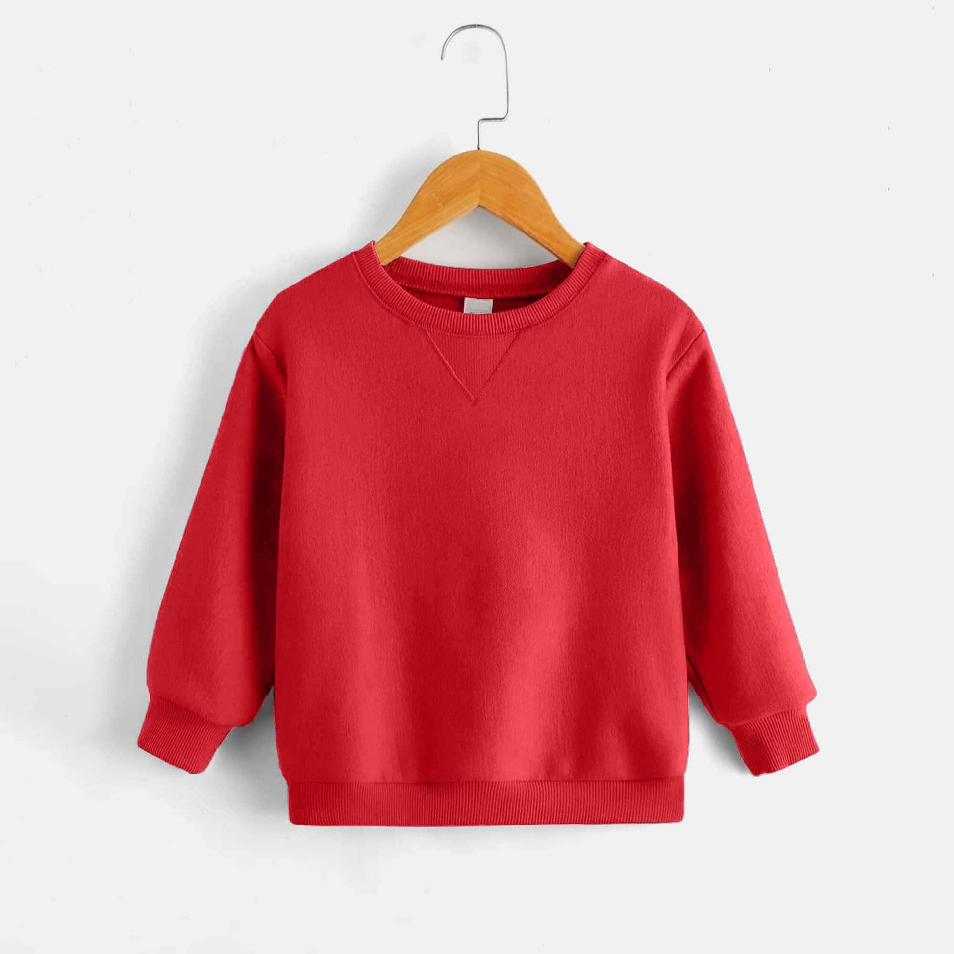 Dennis Boy's Plain Design Classic Fleece Sweat Shirt Boy's Sweat Shirt SNR Red 2-3 Years 