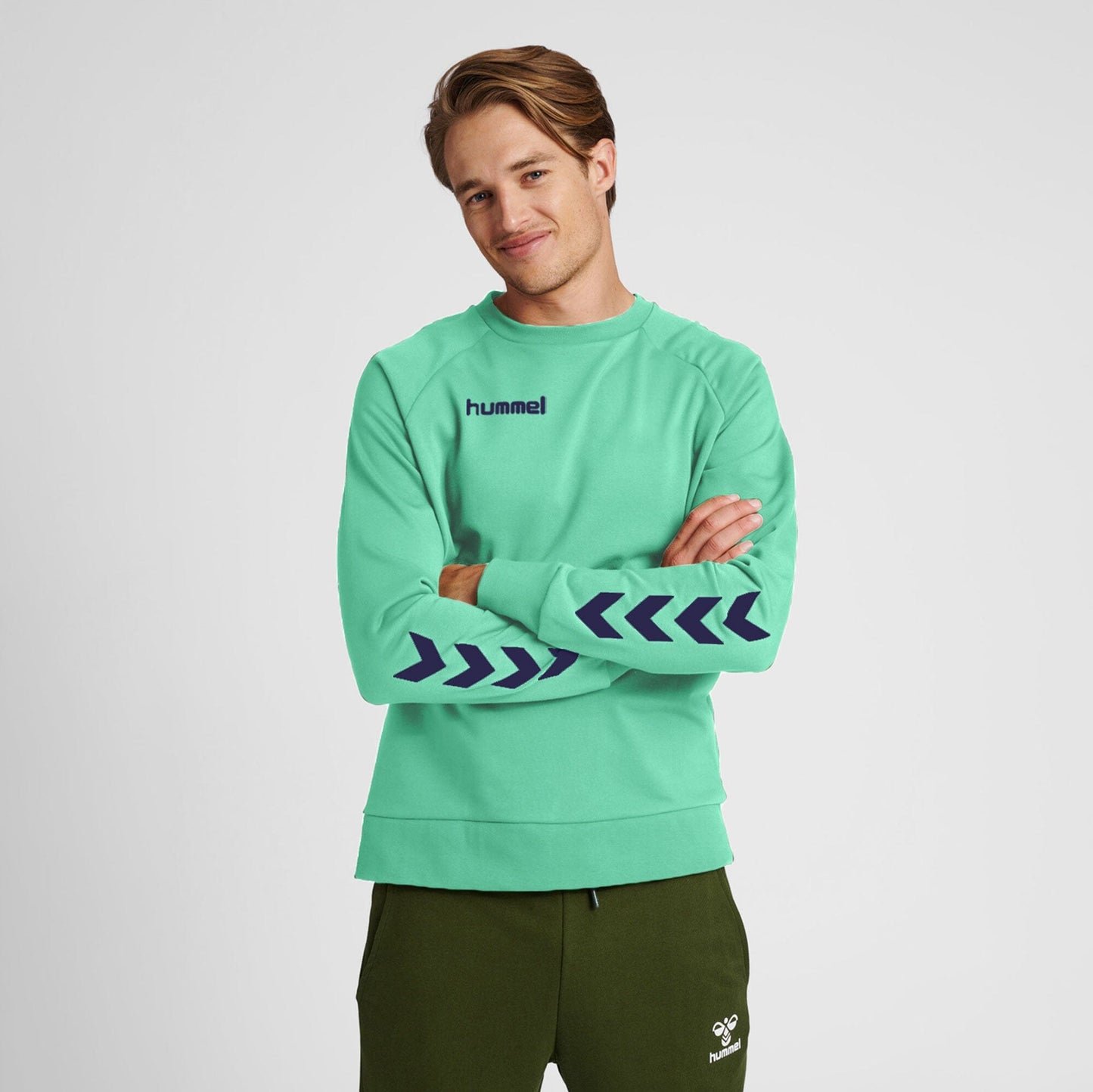 Hummel Men's Arrow Arms Activewear Minor Fault Sweat Shirt Men's Sweat Shirt HAS Apparel Turquoise S 