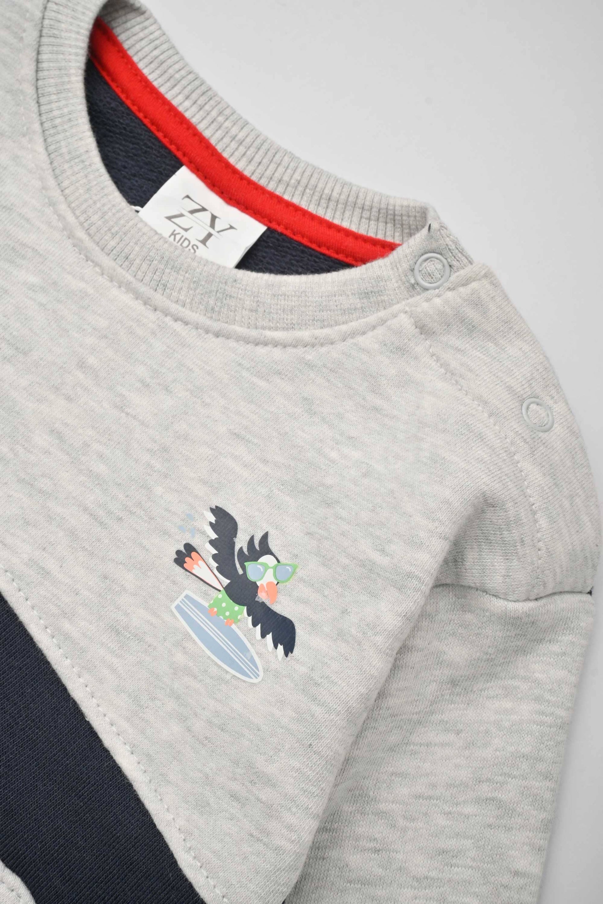 ZY Kid's Contrast Panel Terry Sweat Shirt Kid's Sweat Shirt SNR 