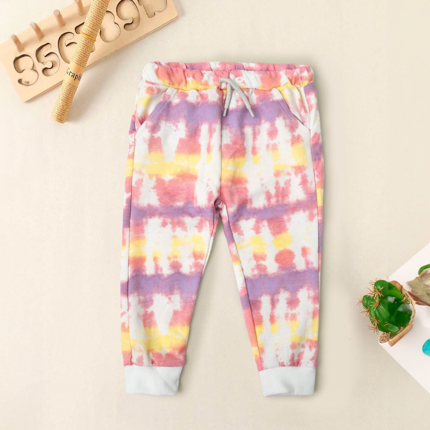 Lefties Kid's Tie & Dye Style Terry Jogger Pants Kid's Trousers SNR 9-12 Months 