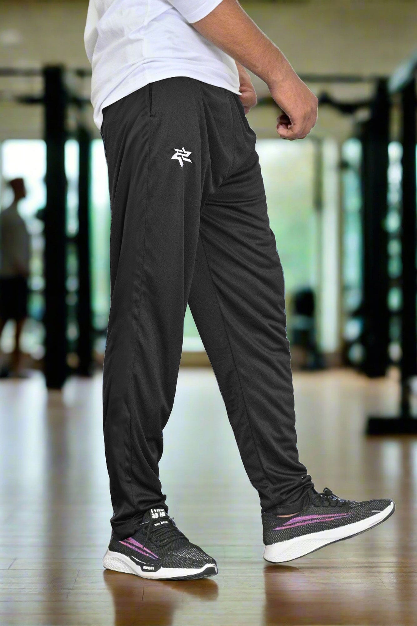 Men's Logo Embroidered & Left Panel Stripes Style Activewear Trousers Men's Trousers IBT 