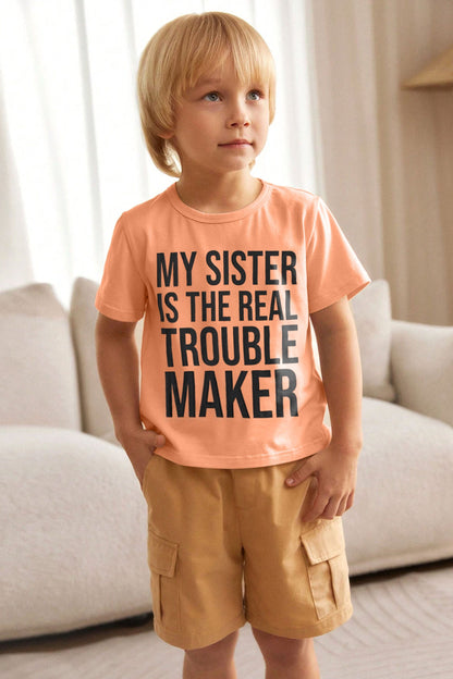 Le Printemps Boy's Trouble Maker Printed Tee Shirt Boy's Tee Shirt Athar Traders 