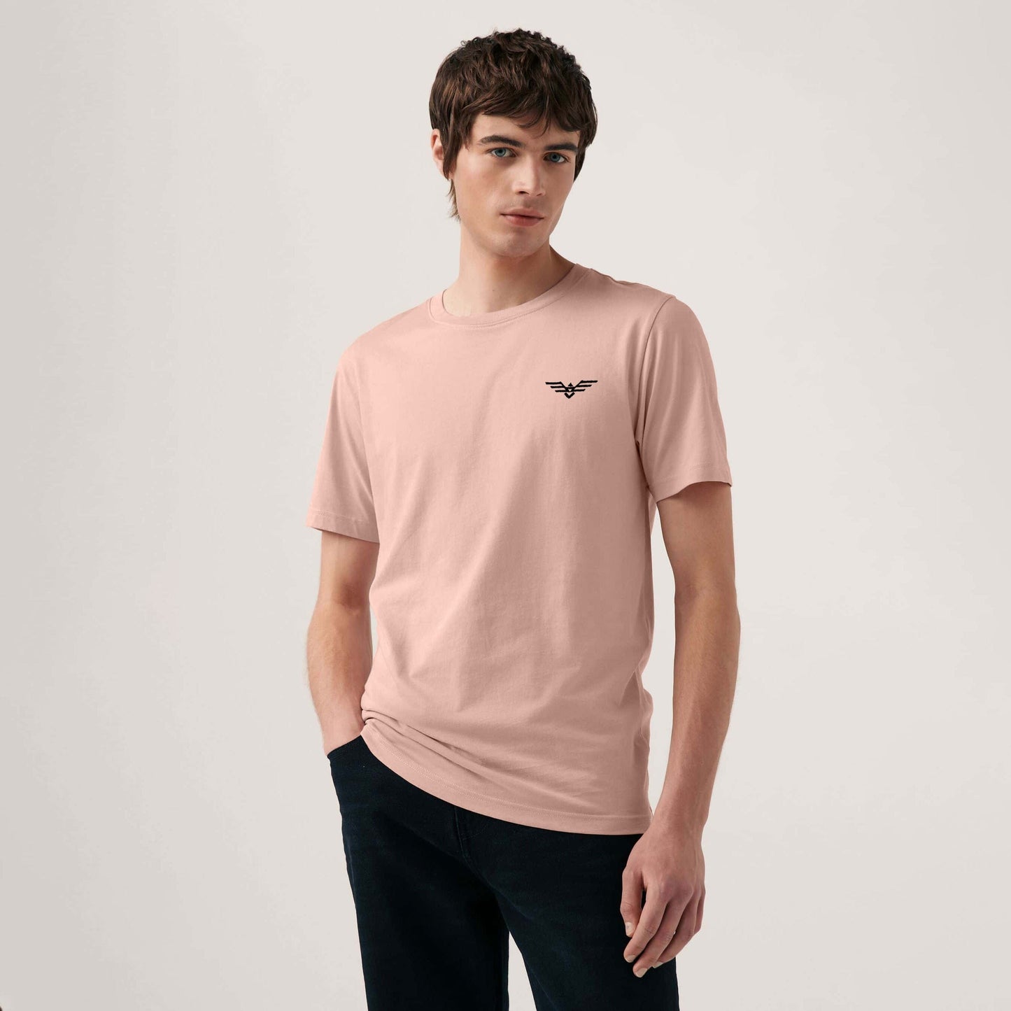 Eternity Men's Logo Embroidered Crew Neck Classic Tee Shirt Men's Tee Shirt ETY Powder Pink S 