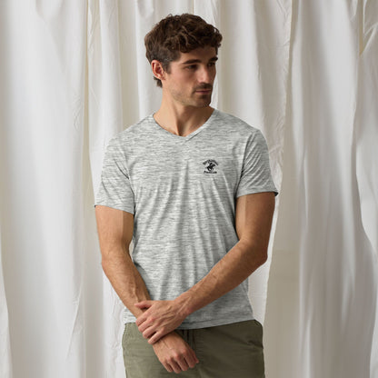 Beverly Hills Men's Polo Club Embroidered V Neck Tee Shirt Men's Tee Shirt HAS Apparel Melange Grey S 