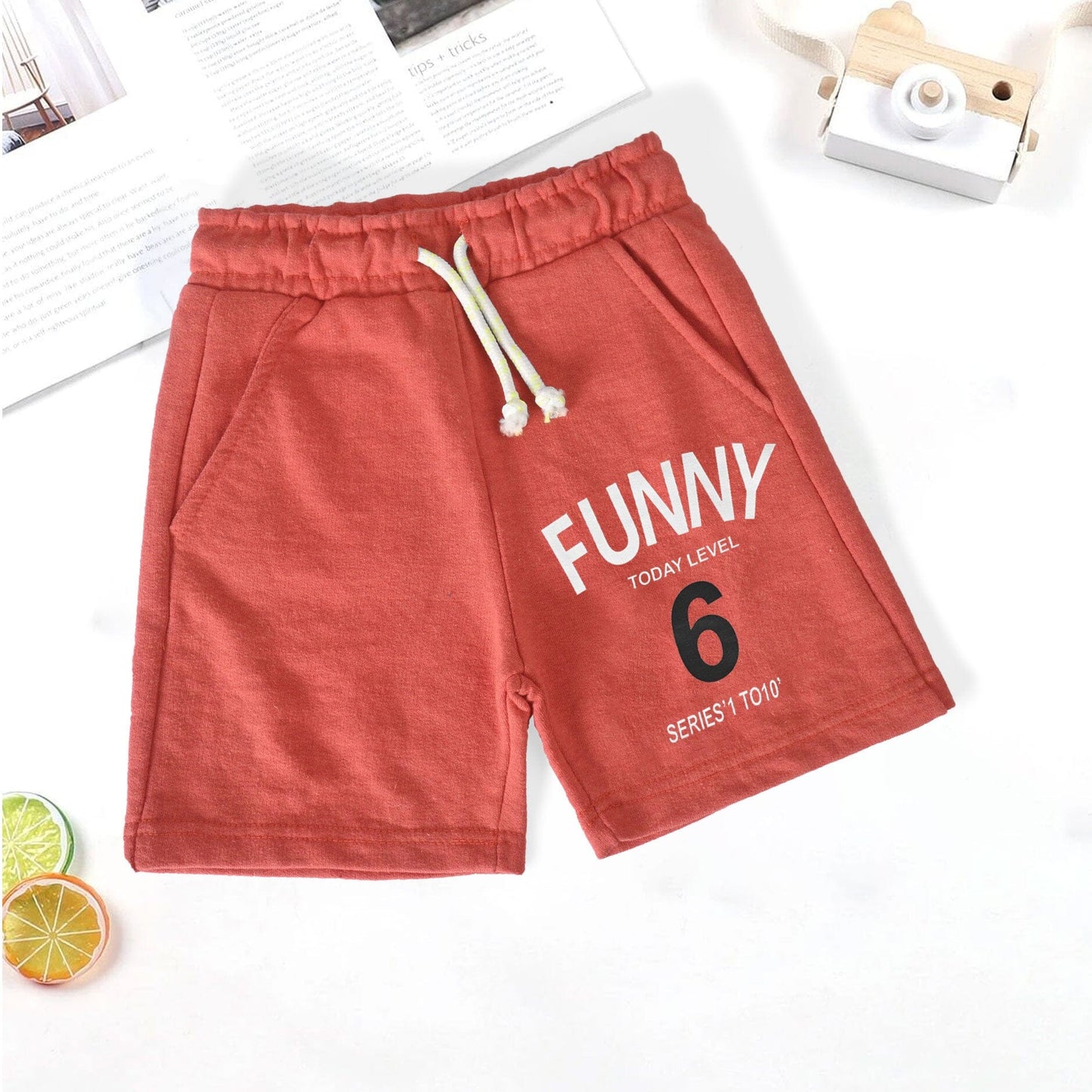 Lefties Boy's Funny Printed Classic Terry Shorts Boy's Shorts SNR Red 4-5 Years 