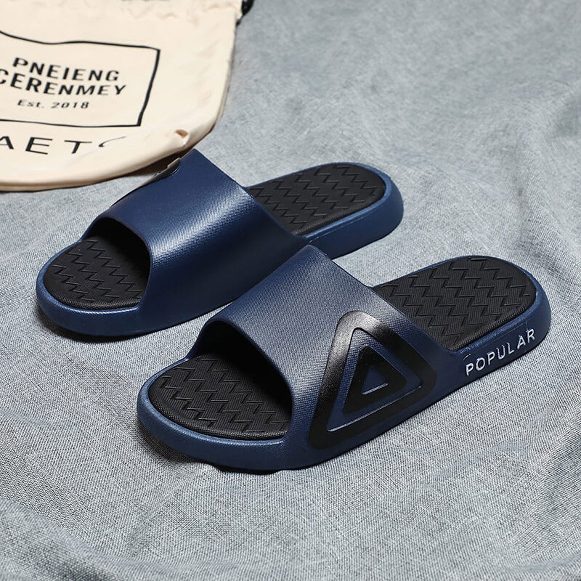 Men's Soft Bottom Outside Summer Slippers Men's Shoes Sunshine China Navy EUR 40-41 