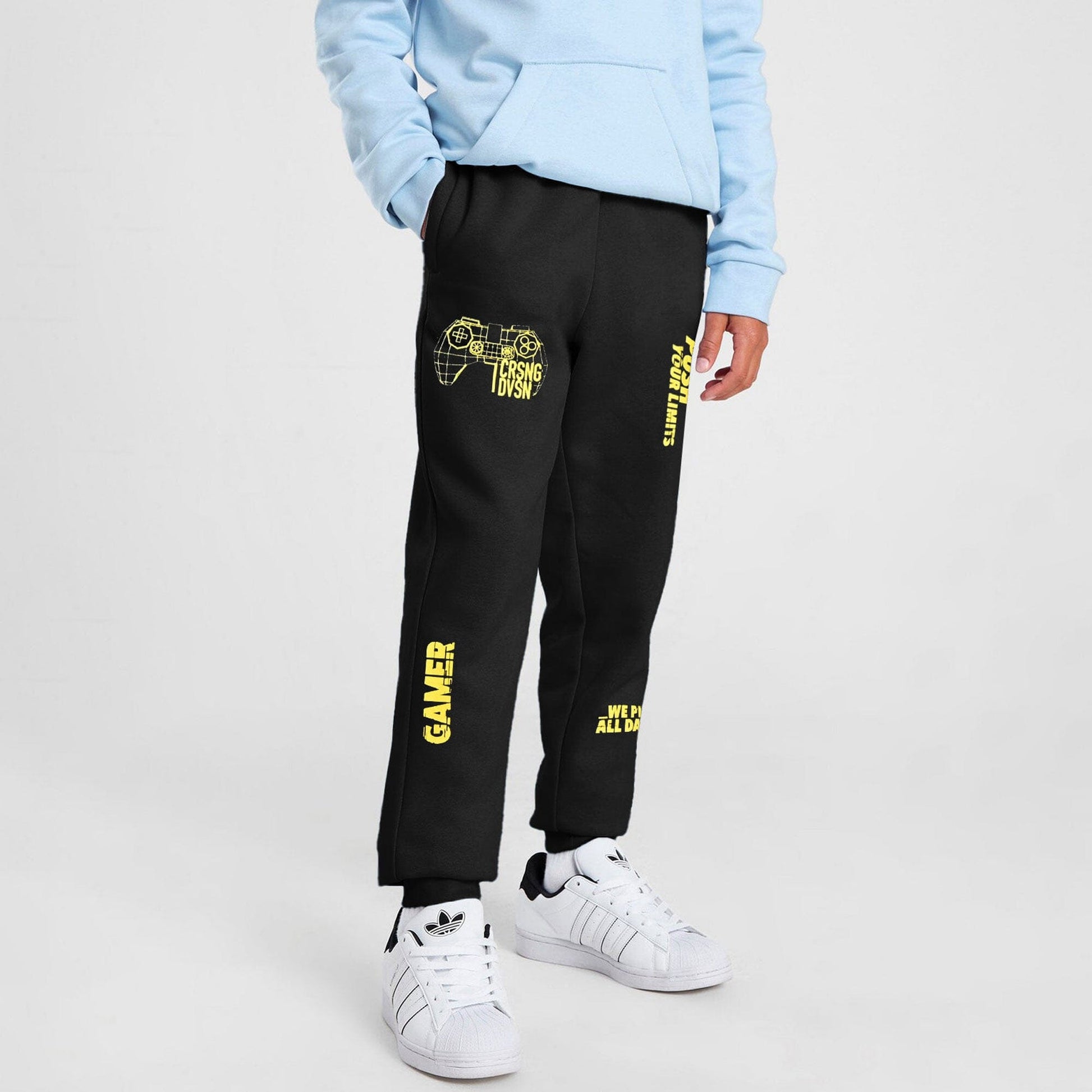 Chapter Young Boy's Push Your Limits Printed Fleece Jogger Pants Boy's Trousers First Choice Black 134-140(8-10 Years) 